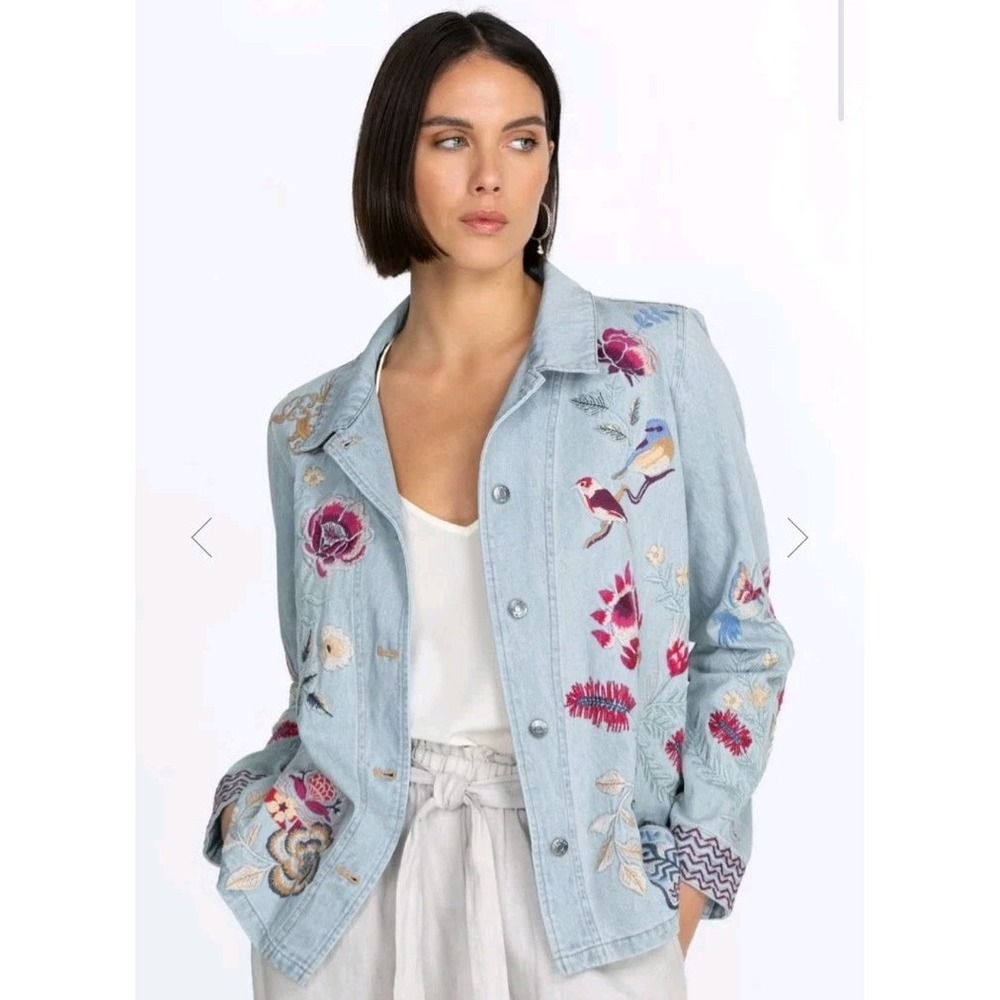 Johnny Was Paloma Easy Worker Embroidered Jacket Boho Hippie